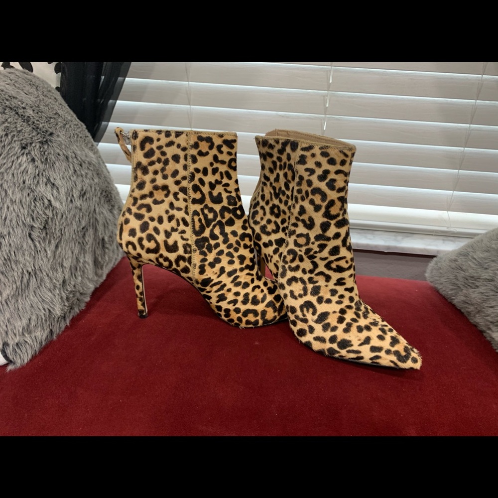 Steve Madden Leopard Print Pony Hair Booties